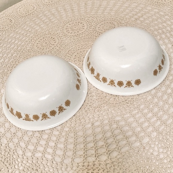 Vintage Corelle Livingware Butterfly Gold Cereal Bowls Set of 2 - Picture 3 of 5